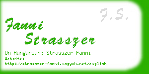 fanni strasszer business card